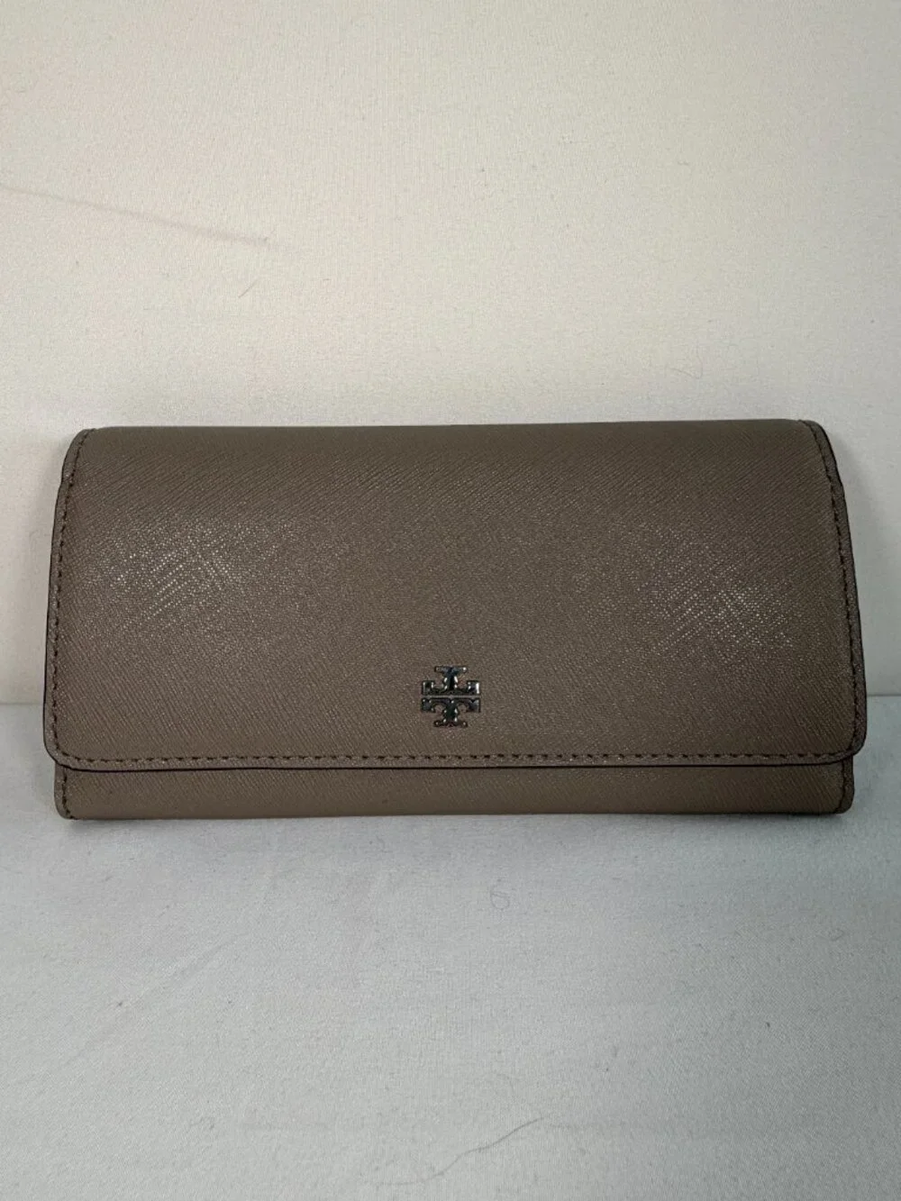 TORY BURCH York Buckle Taupe Leather Tote and Matching Wallet